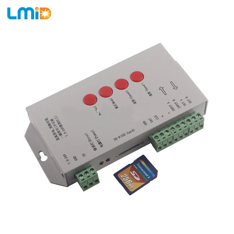 

LMID T1000S SD Card WS2801 WS2811 WS2812B LPD6803 LED 2048 Pixels Controller DC5~24V T-1000S RGB Controller