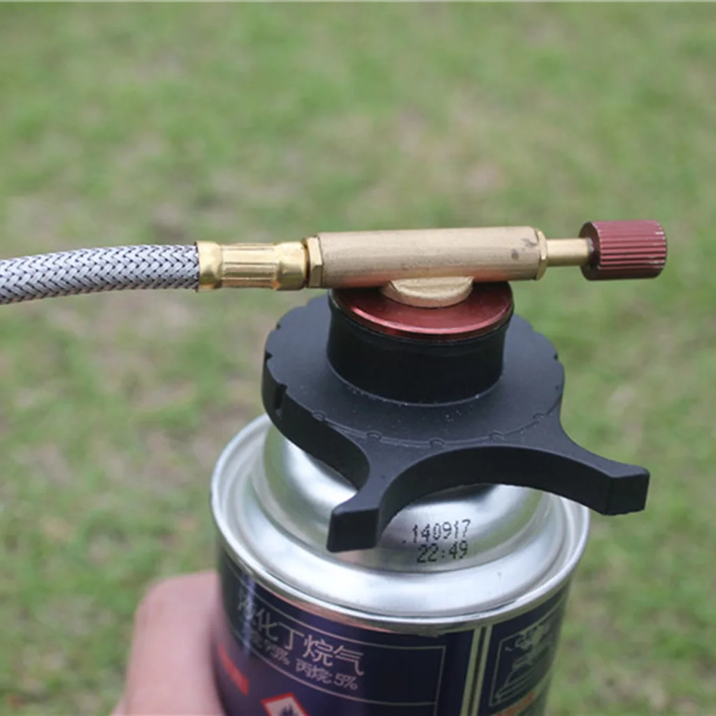 Outdoor Camping Gas Stove Burner Tank Adapter Connector for Long Gas Tank