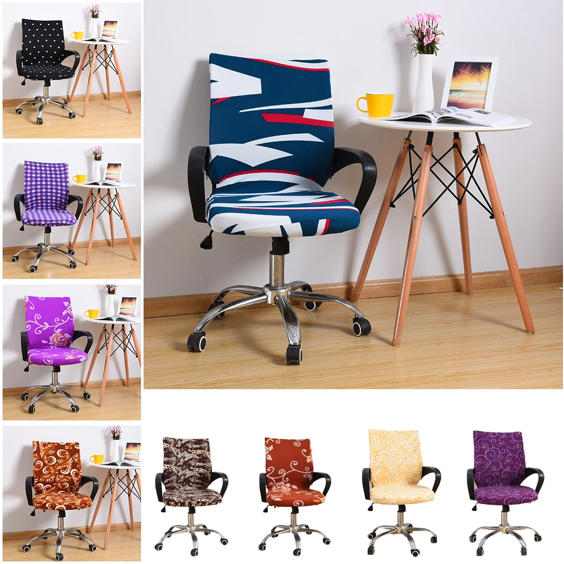 

Hot Stretch Office Computer Chair Cover Side Arm Chair Cover Recouvre Chaise Stretch Rotating Lift Chair Cover Without Chair