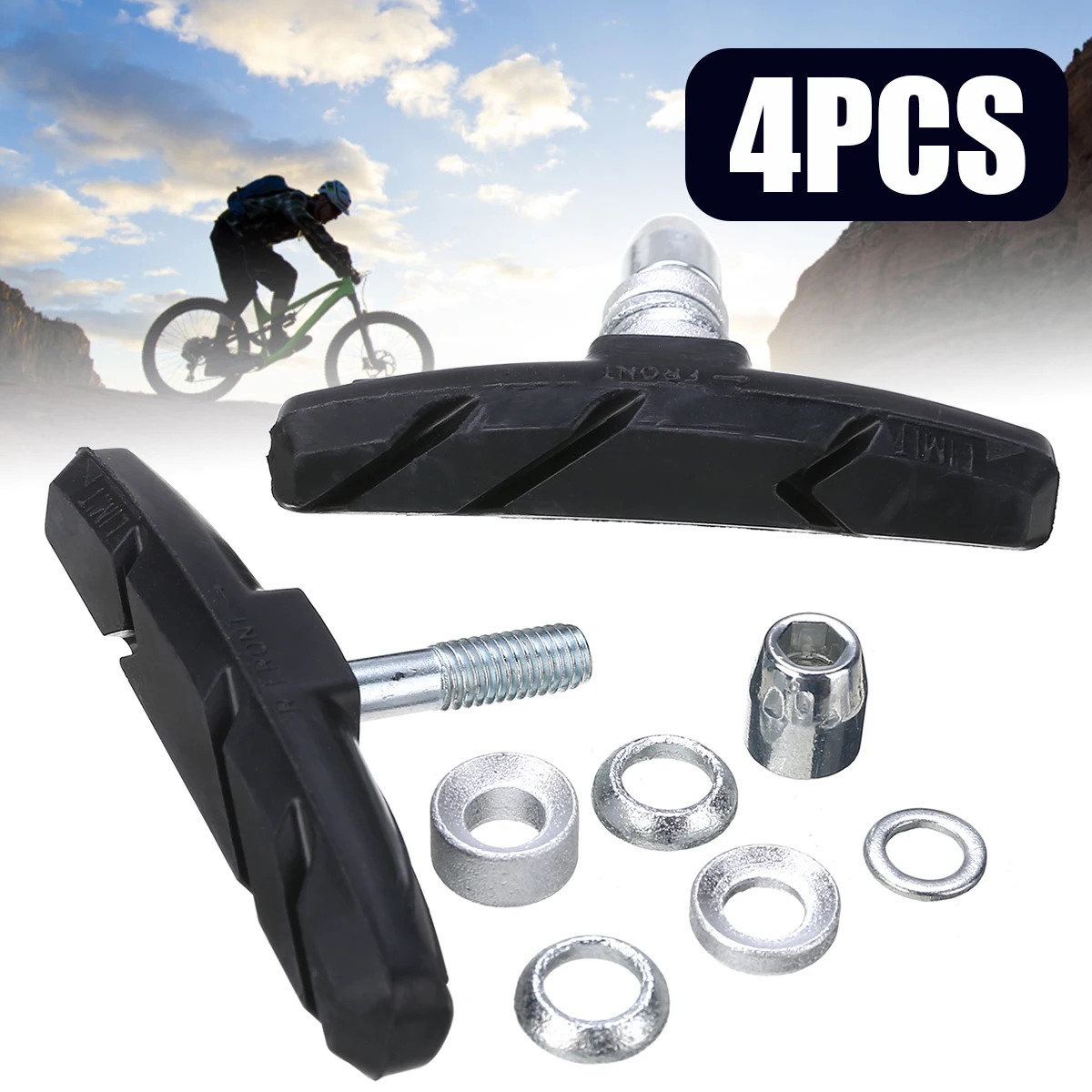 4Pcs New Bicycle Cycling Bike Brake Pads Mountain MTB Bike Bicycle V Brake Type Pads Blocks Cycling Accessories Durable