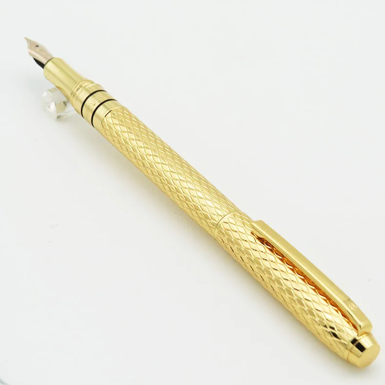 Hero 703 Высококачественная Роскошная 10K перьевая ручка золотого цвета с чернилами 0,5 мм полностью металлическая - Цвет: Golden