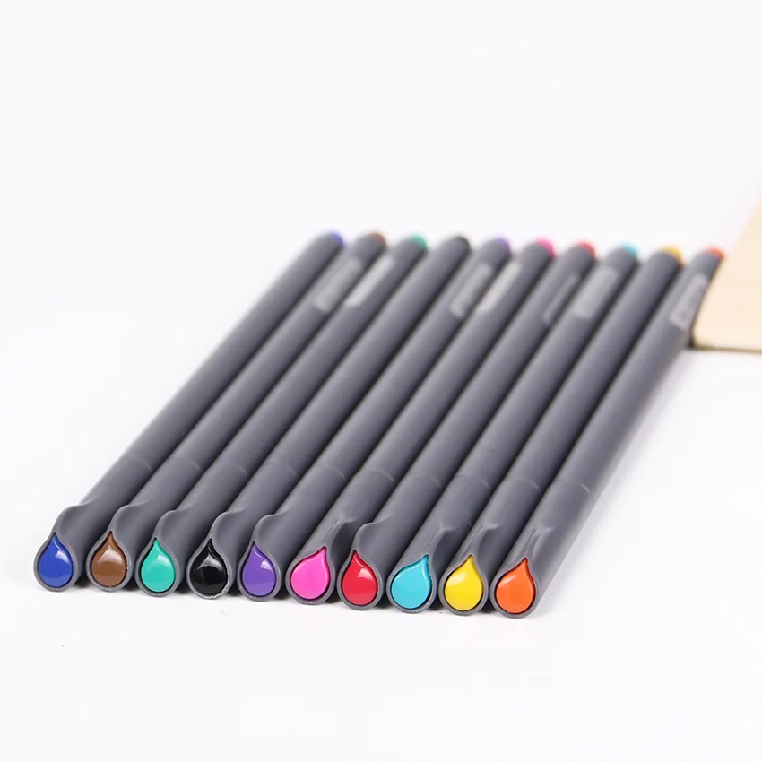 10 шт./лот, многоцветная ручка для рисования тонкой линией, для мультяшной рекламы, цветные ручки, 0,38 мм, Детские принадлежности для рисования