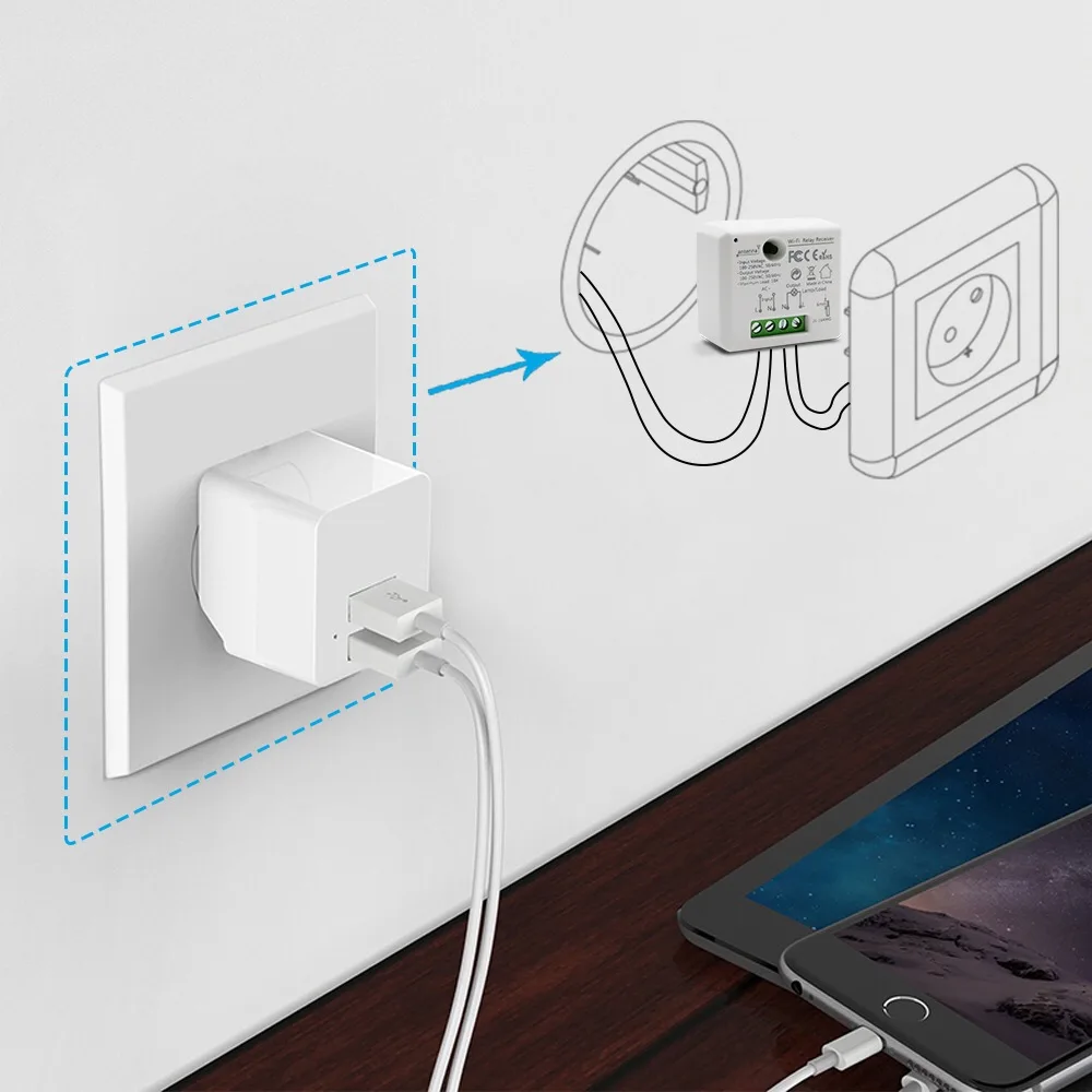 Умная розетка Wi Fi модуль автоматического включения света 110 240V 2500W Управление