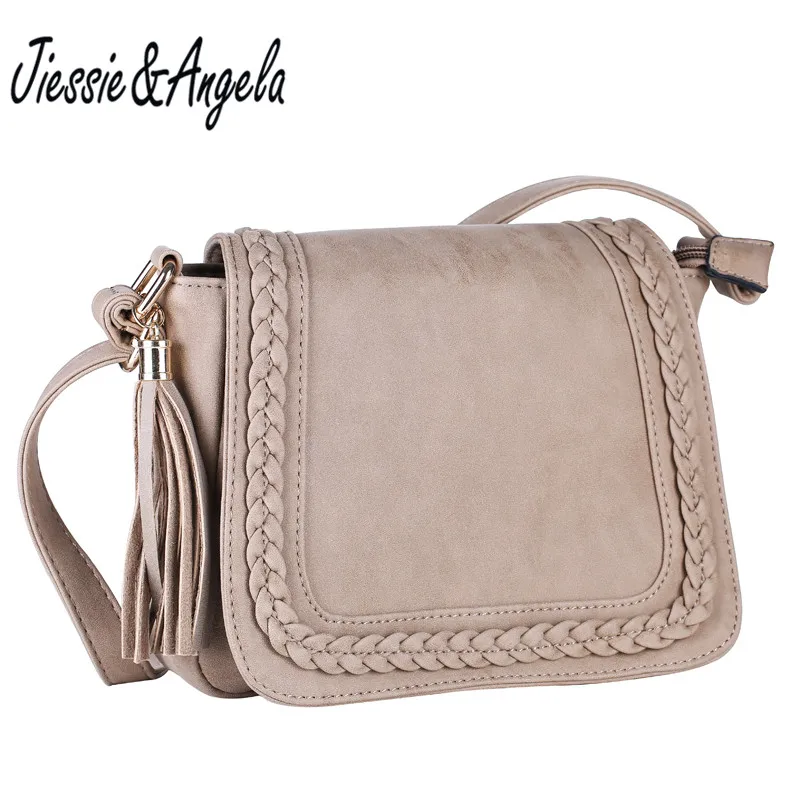 Jiessie & Angela New Vintage Shoulder Bags Women Messenger Bag PU Leather Handbag for Woman Fashion
