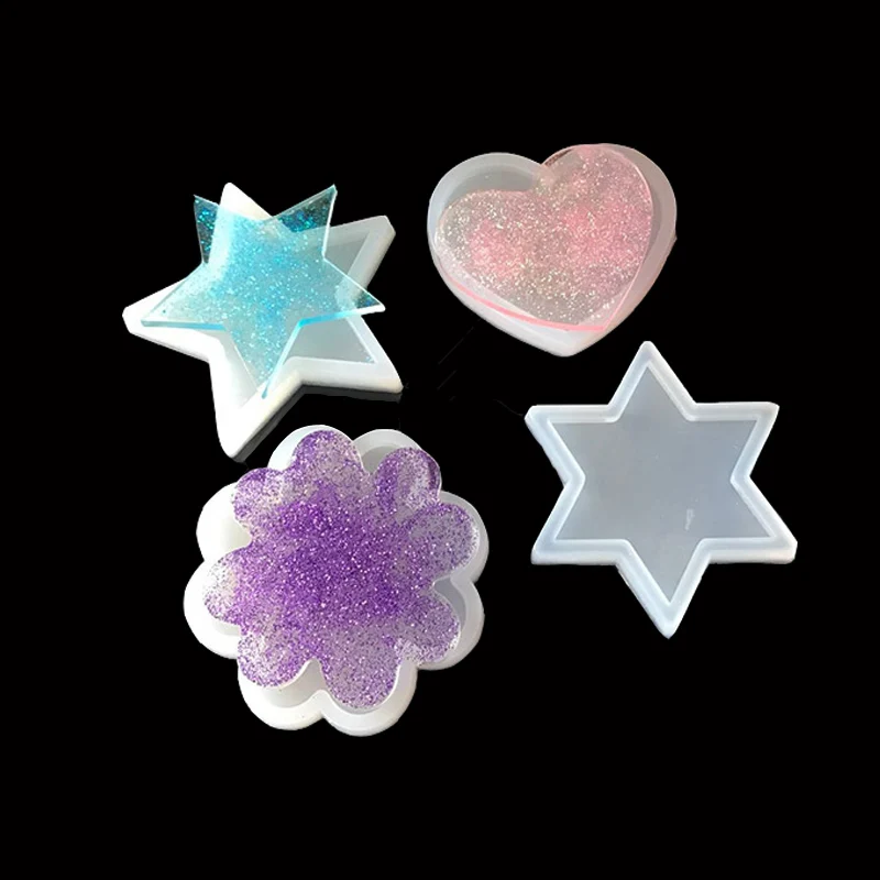 

1PC Star Flower Heart Liquid Silicone Expoxy Mold Resin Jewelry Mold UV Pendant Jewelry Accessories Handcraft Jewelry Tool