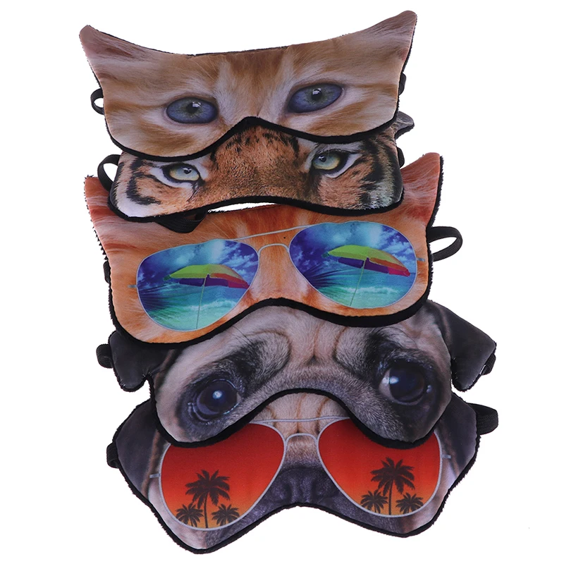 С рисунком милой кошки; ночная маска для глаз, маска-козырек для глаз оттенок покрытия натуральный глазная Накладка для сна Для женщин Для мужчин мягкие Портативный повязка дорожная защита для глаз