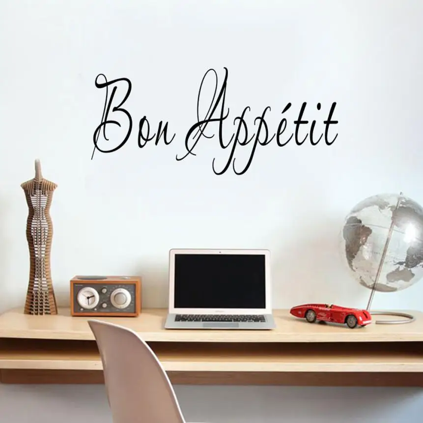 Домашний декор 1 шт. виниловые наклейки на стену с цитатой Bon Appetit для столовой