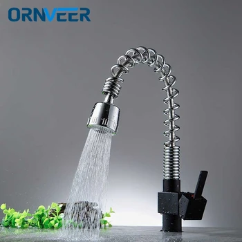 

Luxury Chrome Brass Kitchen Faucet Vessel Sink Mixer Tap Deck Mounted Single Handle Hole Hot And Cold Water K06