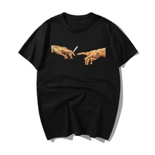 Engraçado michelangelo genesis t camisas dos homens harajuku camiseta masculina impressão hip hop camiseta de algodão streetwear casual camiseta homme topos