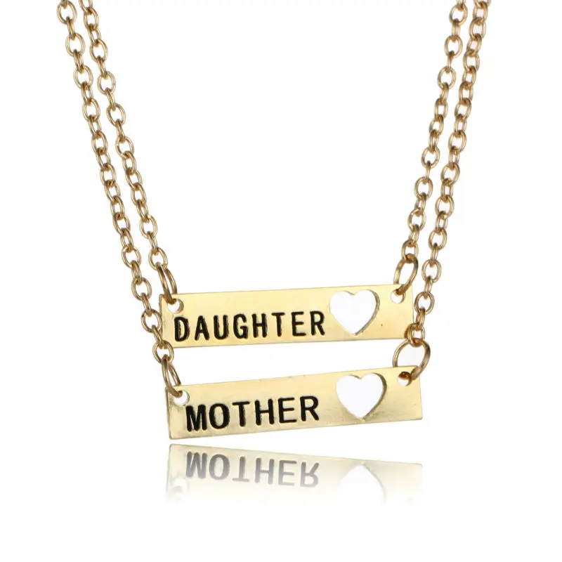 Heart Pendant Chain Necklace Mom 