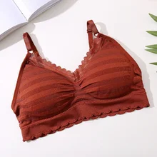 Женские кружевные майки, топ в полоску, летние майки, сексуальные бесшовные, без проволоки, женское Сексуальное белье