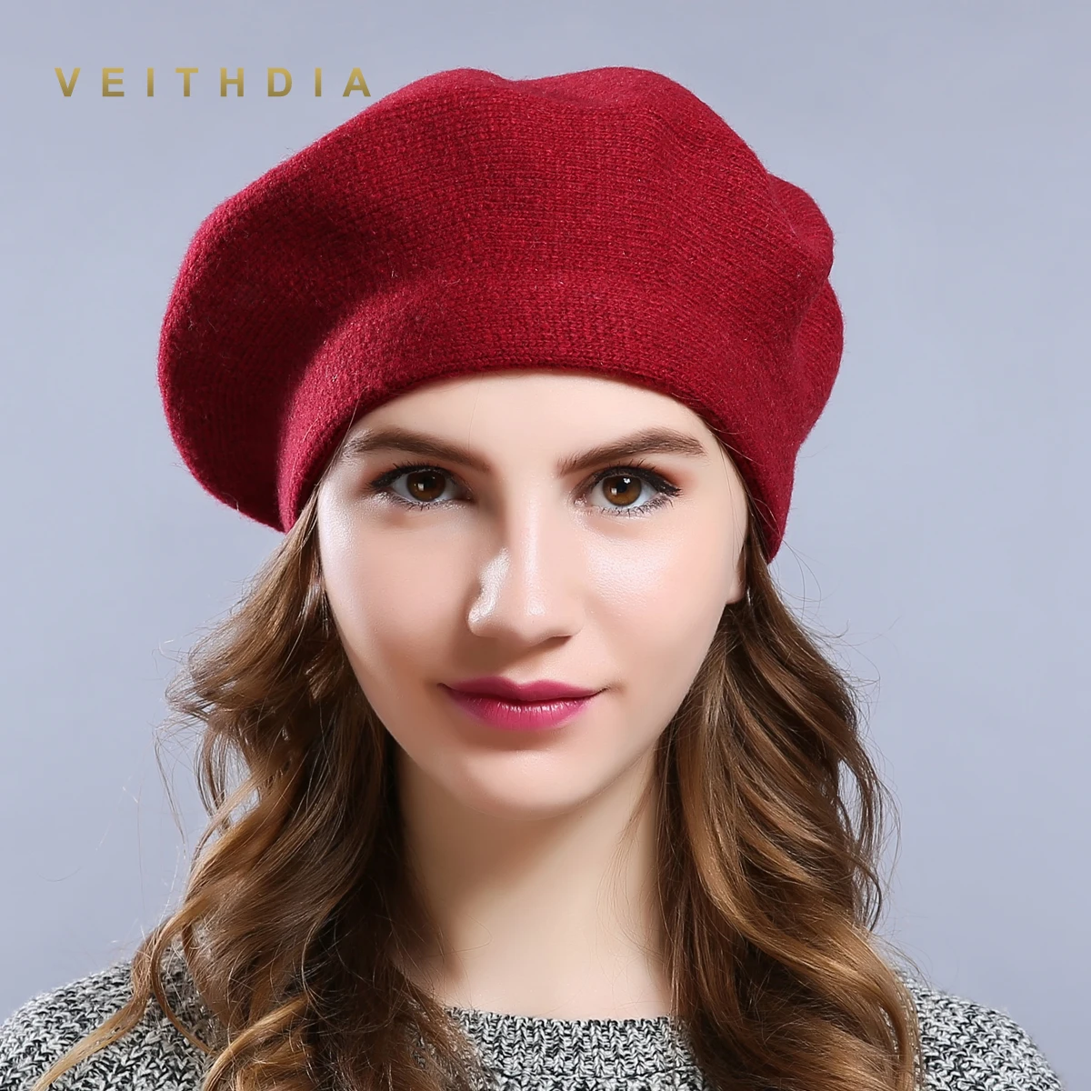 Женская шерстяная шапка VEITHDIA теплая брендовая Повседневная вязаная из кашемира