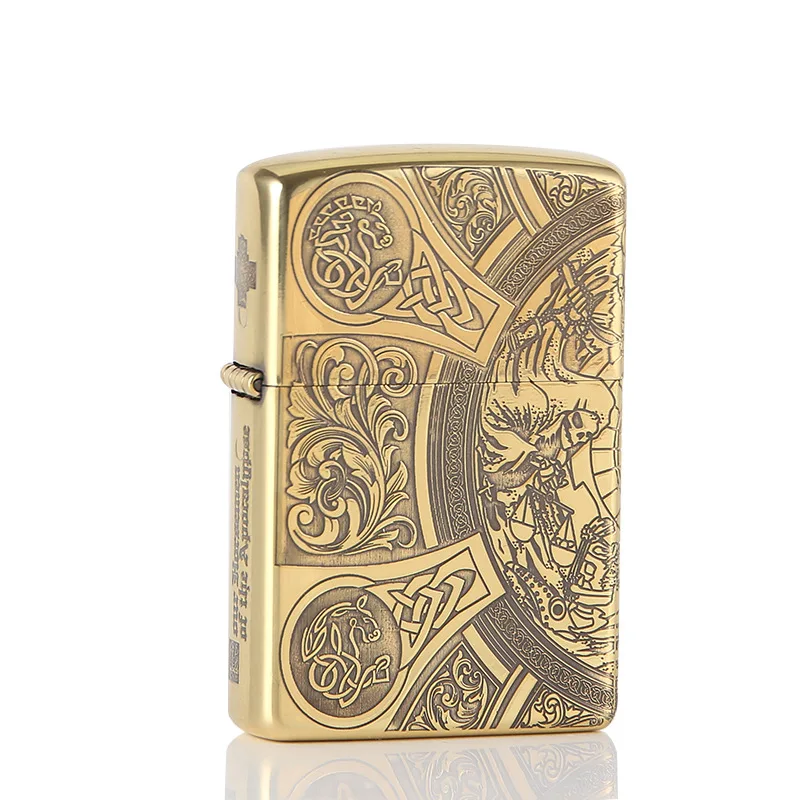 

Apocalypse Knight Cigarette Lighter Kerosene Lighter Gasoline Copper Material Metal lighter Smoking Accessories