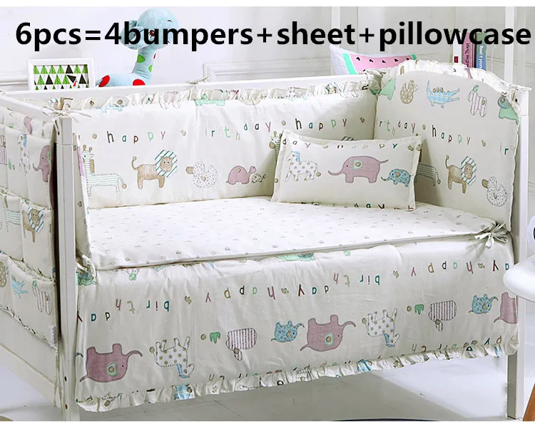 

Promotion! 6PCS Customized Baby Bedding Set ,Crib Bedding Sets (bumpers+sheet+pillow cover)