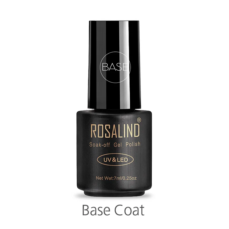 ROSALIND Гель-лак 7 мл для дизайна ногтей Vernis полуперманентный Гель-лак Soak off top coat UV для дизайна маникюрный Гель-лак для ногтей - Цвет: Black Bottle RABASE