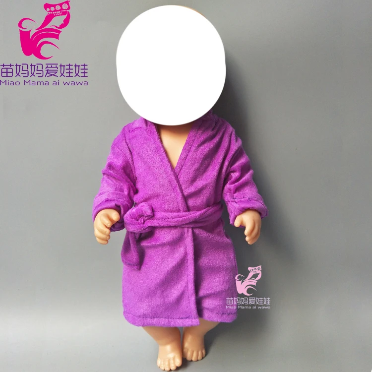 baby doll Pueple Bathrobes clothes for 18 inch doll Nightgown for doll