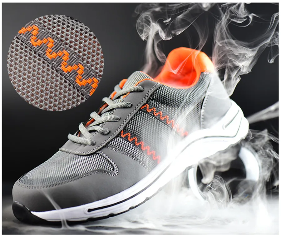 2019 г. Новая Мужская Уличная Рабочая защитная дышащая мужская обувь со стальным носком Нескользящая легкая защитная обувь