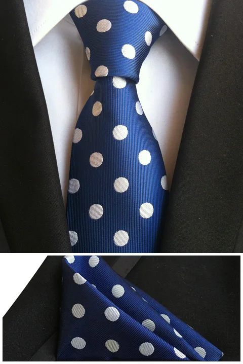 Мужские модные галстуки для мужчин карманные квадратные Галстуки костюм платье полиэстер шелковый галстук в горошек жаккардовый галстук платок набор TZ - Цвет: T100