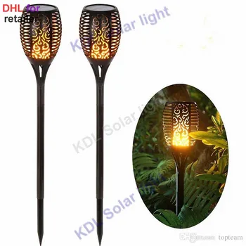 

4pcs/lot Solar 96LED Lawn Dancing Torch Lights radar LED Flame flameing ip65 jump flame flash torch c landscape garden