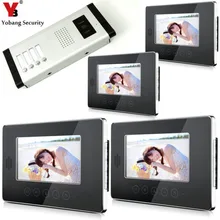 YobangSecurity 7″ LCD Wired Video Door Phone Doorbell Intercom Monitor Visual Security Camera Bell System For 4 Unit Apartment