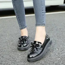 Осень Винтаж бахромой и бантом, английский, Стиль, красивое модное, комфортная и дышащая Для женщин кожа Shoes.6.15