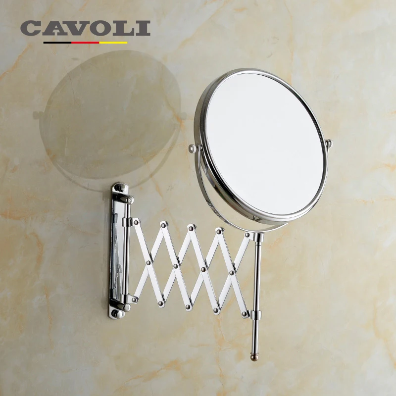 Cavoli 8 inche 2 Face Magnifying Bath Mirrors Brass Stainless Steel