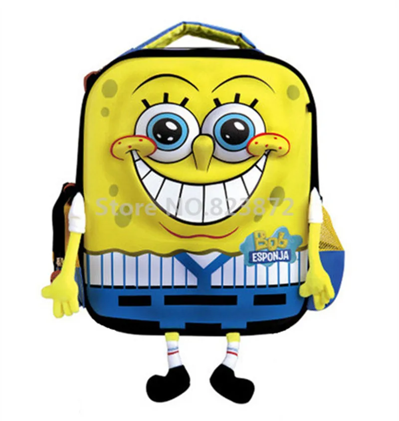 Personalised Kids Lunch Bag Any Name Spongebob Childrens Boys School Snack Box