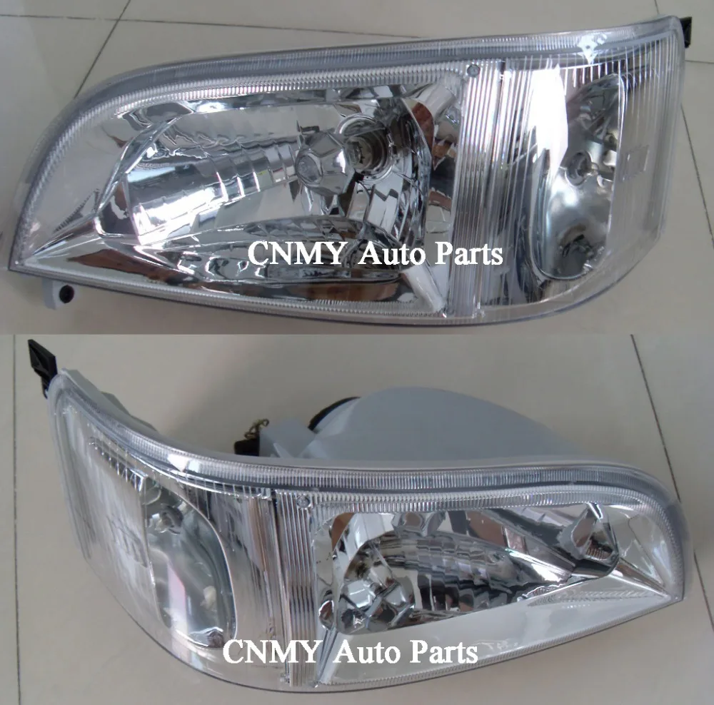 Crystal Chrome Front Headlights for 1996 97 98 99 Toyota HiAce Wagon