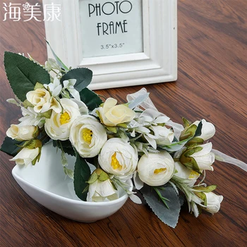 

Haimeikang 4 Colors Women Beauty Flower Crown Headbands Bride Garland Hair Bands Beach Floral Ribbon Wedding Hair Accessories