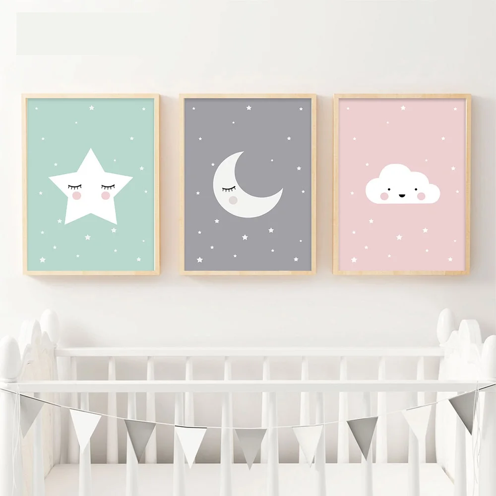 Лесных животных Олень Медведь Wall Art Холст Nordic Плакаты принты для детской живопись