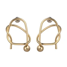 SRCOI Twist Aolly минималистичные геометрические серьги золотого цвета с узлом простые серьги для женщин модные ювелирные изделия Новинка