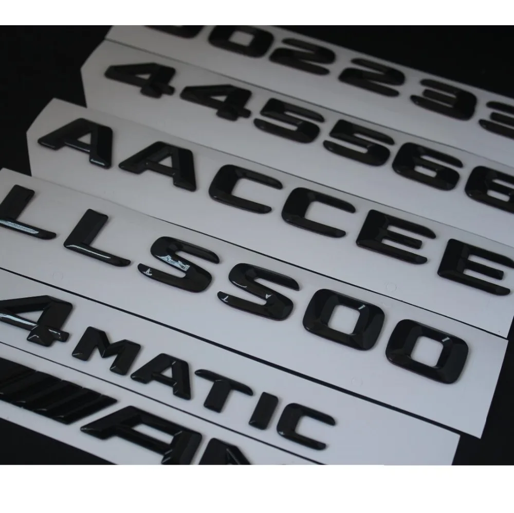 Черный глянец Магистральные Письма Номер Эмблемы для Mercedes Benz S63 AMG S300 S400L S500L S600L S500 S550 4matic