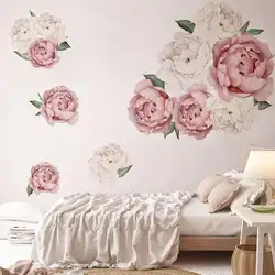 Пион цветок серии шаблон стикер на стену для детей детские комнаты спальня внутренний Декор Diy искусство