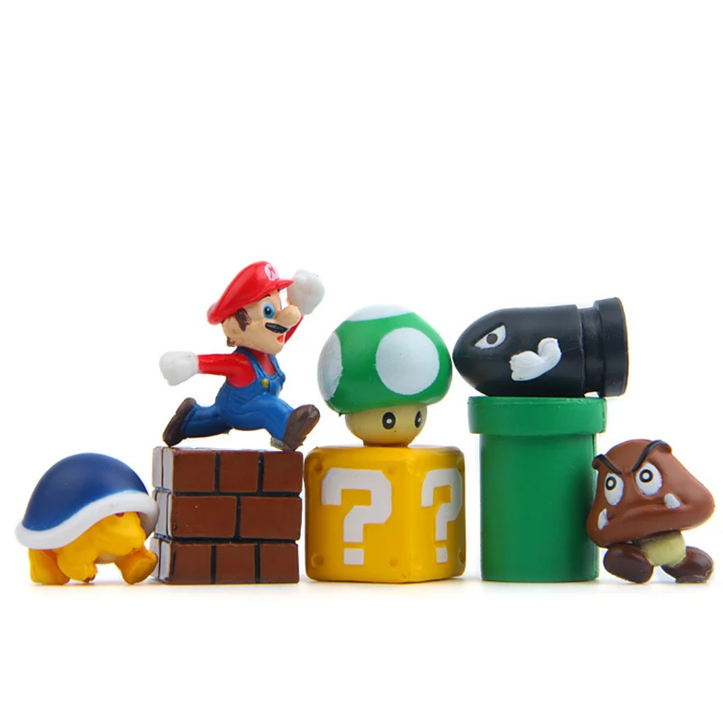 8pcs/lot DIY Super Mario Bros Action Figure Toys Mario Bullet Mushroom Tortoise Wall Well PVC Figure Model Toys Home Decoration 8pcs/lot DIY Super Mario Bros Action Figure Toys Mario Bullet Mushroom Tortoise Wall Well PVC Figure Model Toys Home Decoration