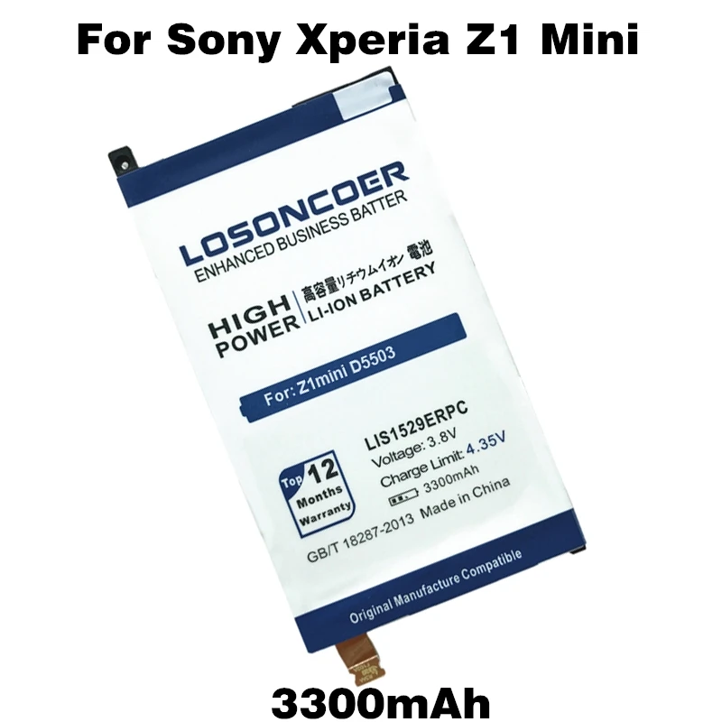 imágenes para LIS1529ERPC LOSONCOER 3300 mAh Batería Del Teléfono Móvil para Sony Xperia Z1 Mini Batería Z1mini D5503 Z1 Compacto M51w imágenes para LIS1529ERPC LOSONCOER 3300 mAh Batería Del Teléfono Móvil para Sony Xperia Z1 Mini Batería Z1mini D5503 Z1 Compacto M51w