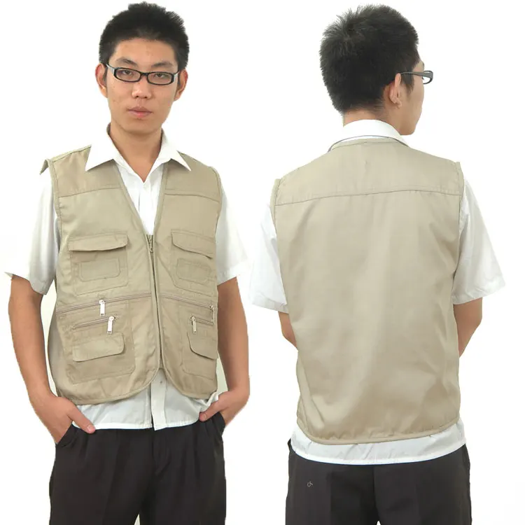 Photography vest work wear multi pocket vest workwear uniform for activties can customize your