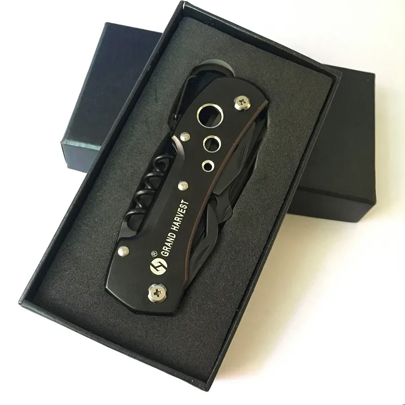 

Titanium Black Swiss Multifunctional Knife Pocket Folding Army Knife Outdoor Camping Survival EDC Tool With Gift Box