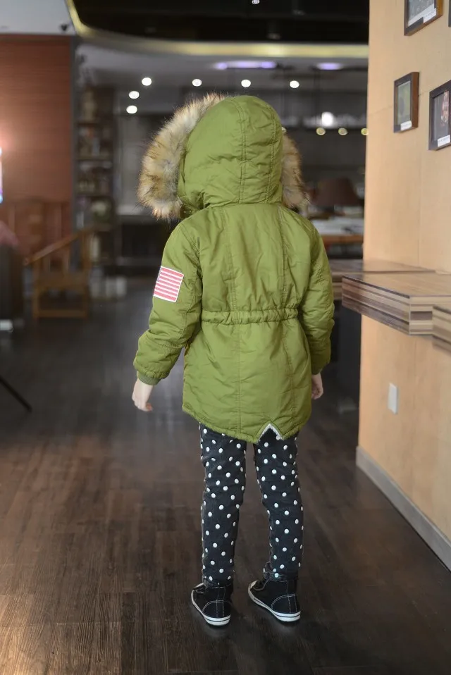 Детские зимние куртки с хлопковым верхом подкладкой и воротником из искусственного меха для мальчиков детская верхняя одежда детские пальто парка для девочек