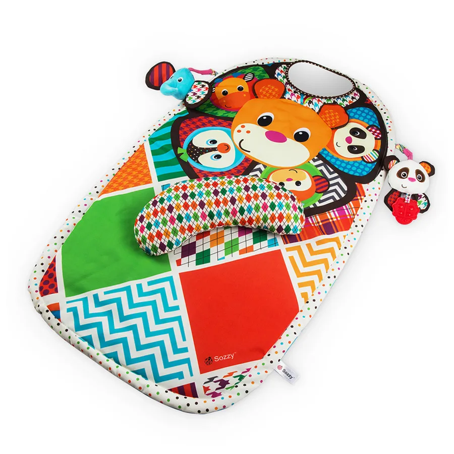 Baby Carpet for Newborns Infant Soft Play Mat Climb Pad with Large Mirror Cartoon Waterproof