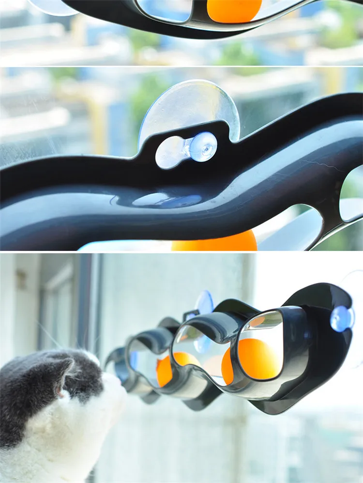 Pet Cat Ball Toys Interactive Funny Tracking Ball Toys Cat Practical intelligent Window Suction