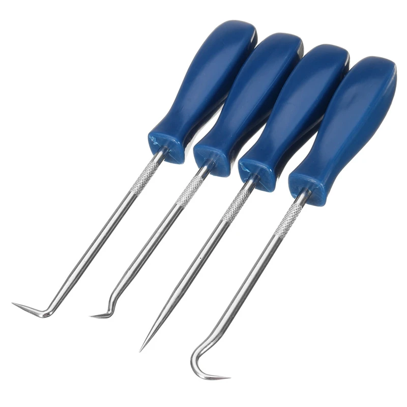 4 шт. набор палочек и крючков уплотнительное кольцо сальник Съемник прокладок для удаления ручной инструмент - Цвет: blue Silver