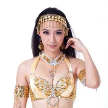 Аксессуары для танца живота обруч для волос Золотая монета Блестки для танца живота головные уборы Индийские танцы индийские ювелирные изделия костюмы