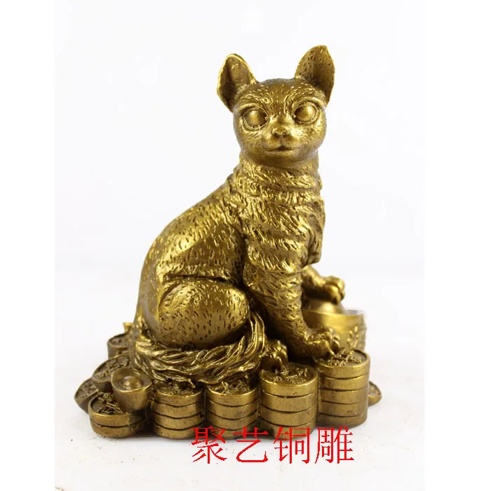 

Bronze statue copper cat ingot lucky cat decoration crafts