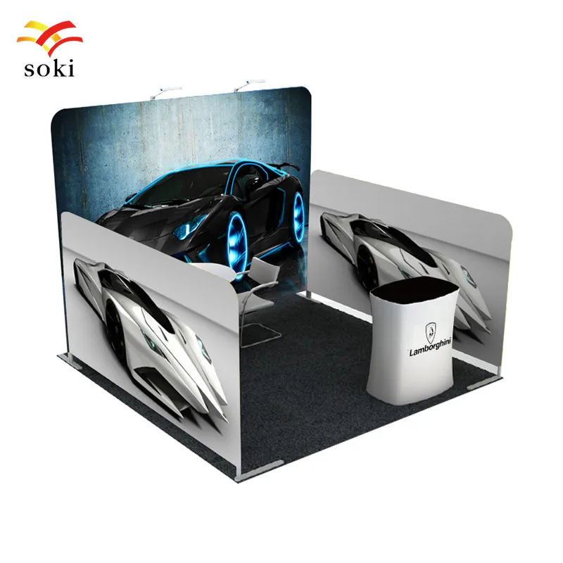 

Standard Exhibition Booth Trade show Tension Fabric Display Protable Exhibit System POP-UP & BACKWALL DISPLAYS