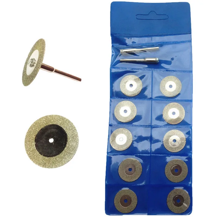 

10PCS 16mm Mini Circular Saw Diamond Coated Rotary Tool Set Cutting Discs Blade Saw Wheels With 3mm Shank mandrels