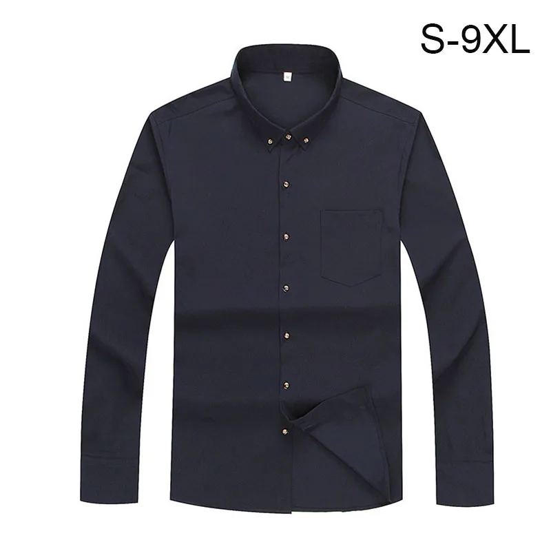 платье рубашка мужская Человек Большие размеры 6XL 7XL 8XL 9XL длинным рукавом Твердые
