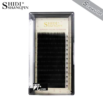 

SHIDISHANGPIN 5 Cases 8~13mm 12rows/tray Volume Eyelash Extension Natural Lashes Individual Eyelashes Makeup Maquiagem Cilios