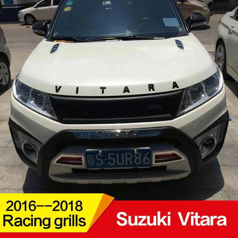 Подходит для гоночных грилей Suzuki Vitara,, 17, 18 лет, углеродное волокно, Refitt, передняя, Центральная, гоночная решетка, крышка, аксессуары, без логотипа автомобиля