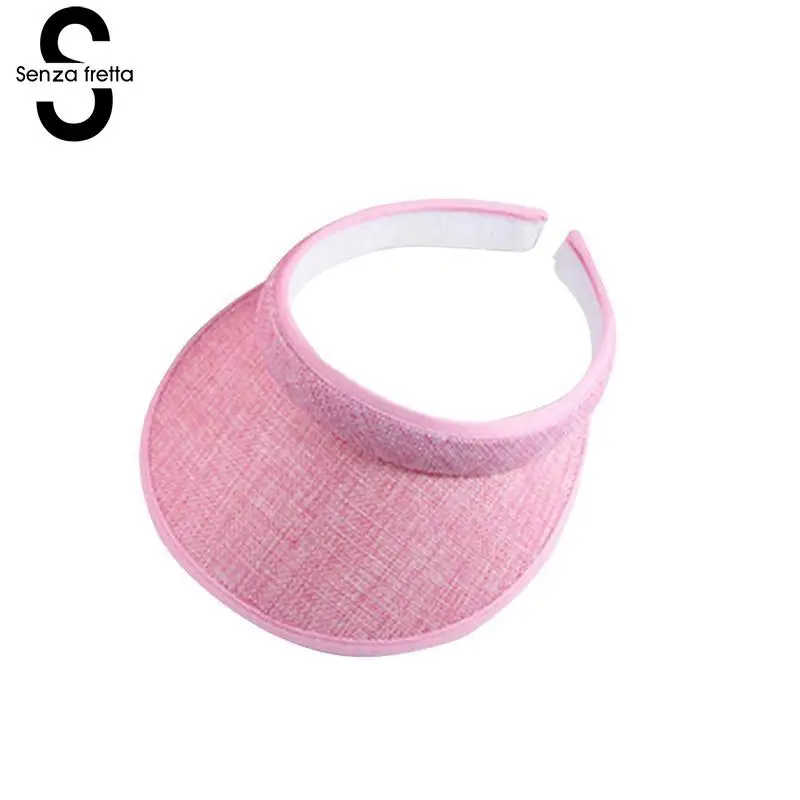 

Senza Fretta Summer Beach Sun Hat Visor Wide Brim Cap Hats for Boys Girls Children New Sun Visors Caps DMZ8751