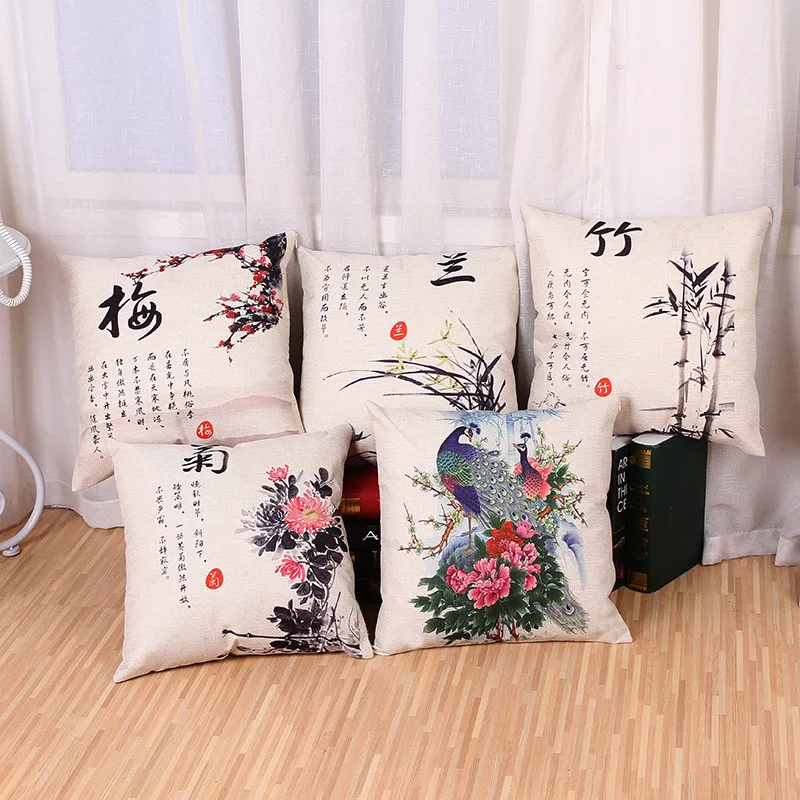 Decorative Cushion Pillow Covers Pillowcases Chinese Tradition Series